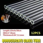 Nisorpa 12 Pack Borosilicate Glass Tubing 12