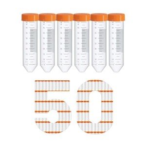 50mL Conical Centrifuge Tubes - 50 Pack