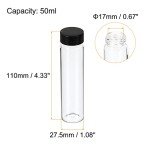 50mL Round Glass Reagent Bottles, 12 Pack
