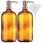 32 oz Amber Glass Pump Bottle Dispenser
