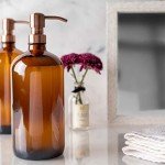 32 oz Amber Glass Pump Bottle Dispenser