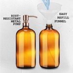 32 oz Amber Glass Pump Bottle Dispenser