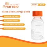 PEKYBIO 250ml Borosilicate Glass Media Bottles (2 Pack)