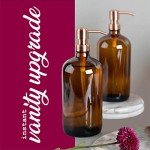 32 oz Amber Glass Pump Bottle Dispenser