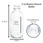 80-Pack 2 oz Clear Boston Round Bottles