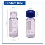 2mL HPLC Autosampler Vials with Screw Caps, 100 Pack