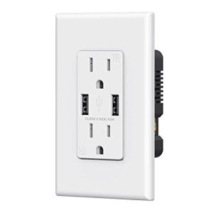 USB Wall Outlet with Dual 4.0A Ports