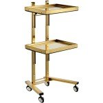 Gold 2-Level Utility Cart with Wheels for Storage