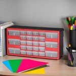 26-Drawer Plastic Storage Cabinet - Red