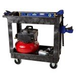 2-Shelf Rubbermaid Utility Cart with Wheels, Black