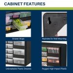 26-Drawer Plastic Storage Cabinet - Red