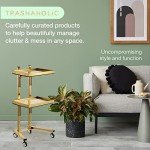 Gold 2-Level Utility Cart with Wheels for Storage