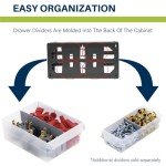 26-Drawer Plastic Storage Cabinet - Red