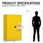 Flammable Storage Cabinet, 45 Gallon with Shelf