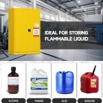 Flammable Storage Cabinet, 45 Gallon with Shelf