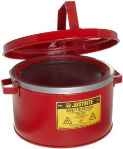 Justrite 2 Gallon Premium Coated Steel Bench Can