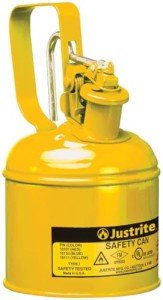 Justrite 1 Quart Yellow Diesel Safety Can