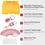Lockout Tagout Station with Safety Padlocks and Tags