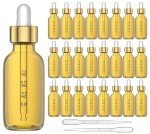 24 Light Amber Glass Dropper Bottles - 2oz