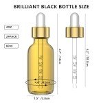 24 Light Amber Glass Dropper Bottles - 2oz