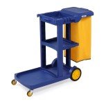 Tuffiom 3-Shelf Janitorial Cart with Vinyl Bag