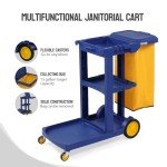 Tuffiom 3-Shelf Janitorial Cart with Vinyl Bag