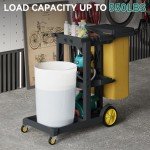 YITAHOME 3-Shelf Janitorial Cleaning Cart on Wheels