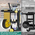 YITAHOME 3-Shelf Janitorial Cleaning Cart on Wheels