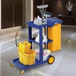 Tuffiom 3-Shelf Janitorial Cart with Vinyl Bag
