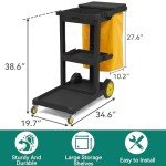 YITAHOME 3-Shelf Janitorial Cleaning Cart on Wheels