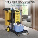 YITAHOME 3-Shelf Janitorial Cleaning Cart on Wheels