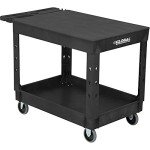 Utility Cart with 2 Flat Black Shelves, 44”