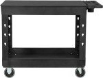 Utility Cart with 2 Flat Black Shelves, 44”
