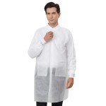 Disposable Lab Coats with Pockets - Pack of 10