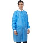 Blue Disposable Lab Coats with Pockets - 10 Pack