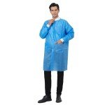 Blue Disposable Lab Coats with Pockets - 10 Pack