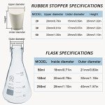 Erlenmeyer Flask Set with Rubber Stoppers - 3pcs