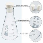 Erlenmeyer Flask Set with Rubber Stoppers - 3pcs