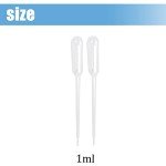 100 Pack Clear Plastic Transfer Pipettes - 1ML