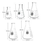 PYREX Borosilicate Erlenmeyer Flask Set of 5