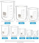 8-Piece Glass Graduated Beaker Set with Stirring Rods