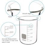 8-Piece Glass Graduated Beaker Set with Stirring Rods