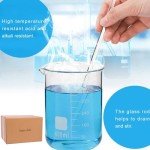 8-Piece Glass Graduated Beaker Set with Stirring Rods