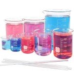 8-Piece Glass Graduated Beaker Set with Stirring Rods