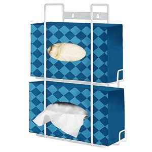 White Metal Double Gloves Dispenser and Tissue Shelf