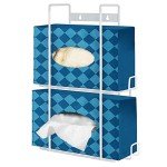 White Metal Double Gloves Dispenser and Tissue Shelf