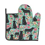 Labrador Retriever Floral Oven Mitts & Pot Holders