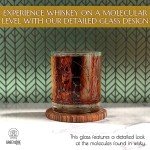 Whiskey Chemistry Etched Tumbler Glasses - 10 oz