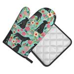 Labrador Retriever Floral Oven Mitts & Pot Holders