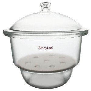 Stonylab 11.8" Glass Lab Desiccator with Knob Cover